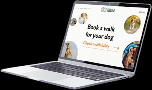 Laptop met de homepagina van Tails On A Mission